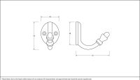 Satin Chrome Single Pronged Mushroom-Capped Coat Hook Dimensions
