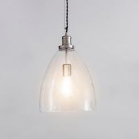 Satin Nickel Steel Bullet Pendant Light in Situ