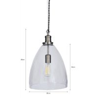 Satin Nickel Steel Bullet Pendant Light Dimensions