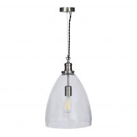 Steel Bullet Pendant Light Finished in a Satin Nickel 