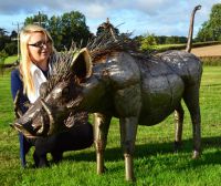 "Hakuna" Warthog Iron Garden Statue