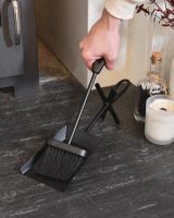Scale image of black fireside brush and shovel set