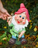 Scale image of colourful garden gnome ornament