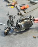 Scale image of recycled metal art sculpture