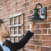 Scale image of old fashioned railway wall lantern