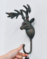 Scale image of stag bust coat hook