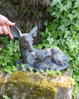 Scale image of Verdigris "Flora & Aster" Doe Sculpture