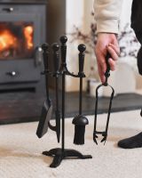Scale image of black fireside companion set
