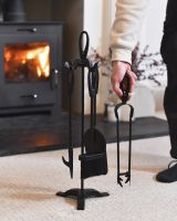 Scale of black fireside companion set