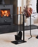 Scale image of black fireside companion set