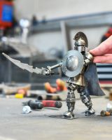 Scale image of recycled metal art sculpture