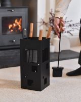 Scale image of black modern fireside companion set