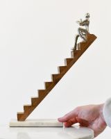 Scale image of cast aluminium, mango wood and marble interior ornament 