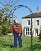 Ornate Floral "Corolla" Natural Lacquer Rose Arch to Scale