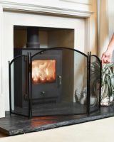 Scale Shot of "Hampden" Black Iron Fire Guard 