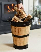 Scale Shot of "Lornedale" Wooden and Cast Iron Log Holder - 39cm