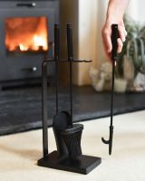 Scale Shot of Black Arm Contemporary Companion Set 52cm