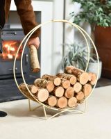 Scale Shot of “Harewood Park” Cream Contemporary Log Rack & Holder