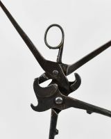 Close up of Scrap Metal Ballerina Sculpture body