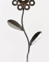 Close up of Scrap Metal Sunflower Sculpture stem