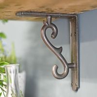Natural Iron Scroll Effect Wall Bracket 18 x 14.5cm