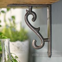 Scroll Effect Wall Bracket 18 x 14cm Holding Up Wooden Shelf