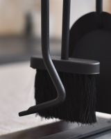 Close up of tools on fireside companion set