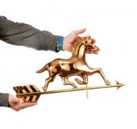 Polished Copper Weathervane Horse Motif