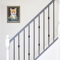 Set of 2 Matte Black "Enfield" Steel Stair Spindles - Pattern 3 - Spindle ONLY - No Brackets