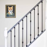 Set of 2 Matte Black "Enfield" Steel Stair Spindles - Pattern 3