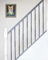Set of 2 Matte Black "Enfield" Steel Stair Spindles - Pattern 4 - Spindle ONLY - No Brackets in Situ