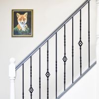 Set of 2 Matte Black "Enfield" Steel Stair Spindles - Pattern 5 - Spindle ONLY - No Brackets