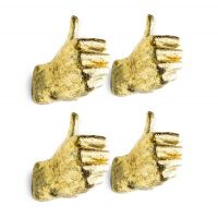 Set of Four Hand Wall Art Finished in Gold