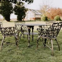 Brushed Gold "Edworth Manor" Dining Set in Full 
