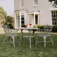 Antique Cream Chairs & Table 