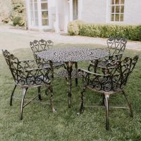 Antique Bronze "Wootton House" Four Seat Dining Set in Situ 