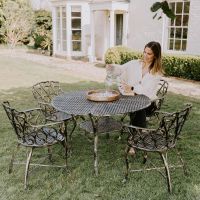 Brushed Gold "Riverhill" Dining Set 