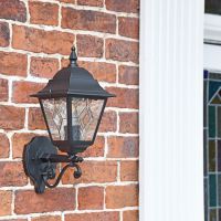 "Sheringham" Traditional =Bottom Fix Wall Lantern in Situ by the Front Door