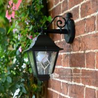 "Sheringham" Traditional Black Top Fix Wall Lantern Finished in Black