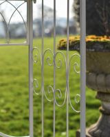 Close Up Of The “Christiana" Cream Arbour Garden Bench 