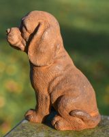 Side Profile Sitting Dog Garden Sculpture On Wall