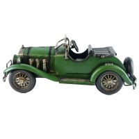 side view of the Green Vintage Car Model