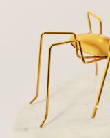 Close up of legs on scrap metal art sculpture