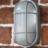Silver Aluminium Bulkhead Outdoor Wall Light 