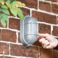 Scale Shot of Silver Aluminium Bulkhead Wall Light 