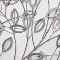 Close-up of the Silver Finish on the Leaves of the Wall Art