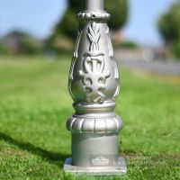 Silver Cast Iron Lamp Post Base