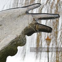 Close-up of the Wings on the Crane Sculpture