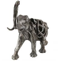 Silver Effect Hollow Elephant Interior Ornament Side View