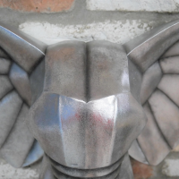 Close-up of the Silver Finish on the Elephant Head Wall Art